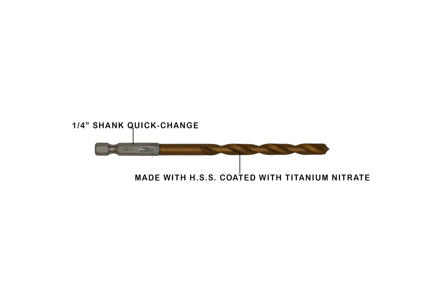 🔧 13pc Quick‑Change Hex Shank Titanium Drill Bit Set | 1/16"–1/4" Sizes | Durable HSS Construction