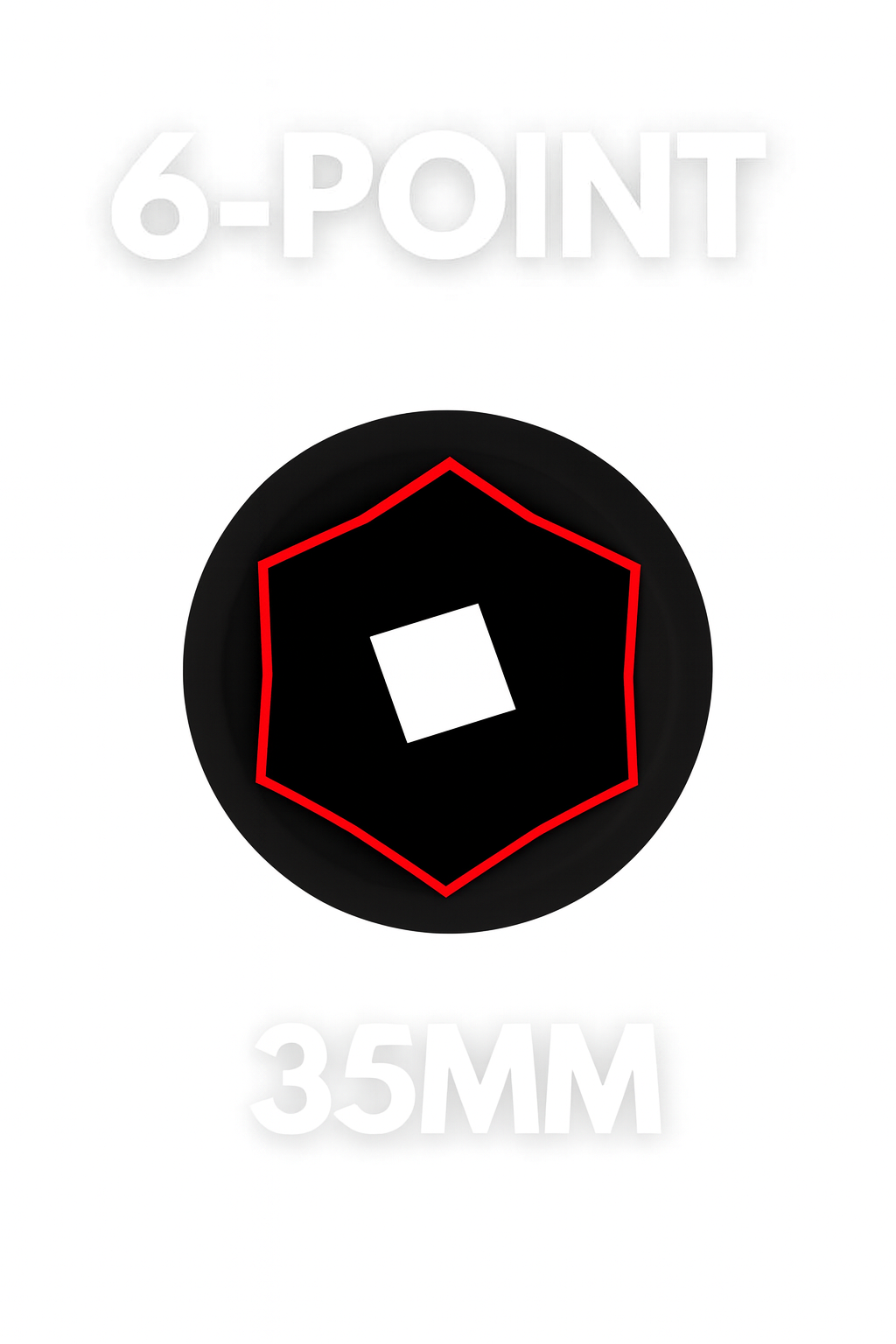 35mm 6-Point Axle Nut Impact Socket 1/2" Drive CR-MO Steel Black Finish