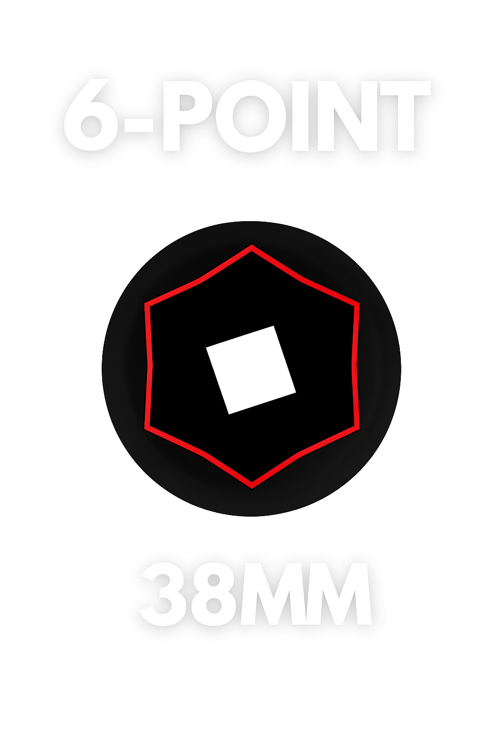 38mm 6-Point Axle Nut Impact Socket 1/2" Drive CR-MO Steel Black Finish