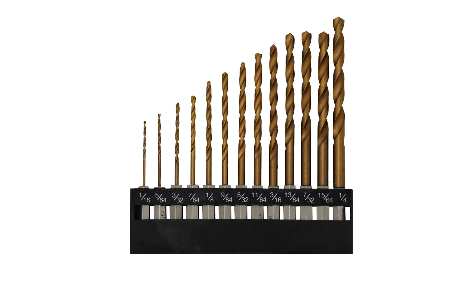 🔧 13pc Quick‑Change Hex Shank Titanium Drill Bit Set | 1/16"–1/4" Sizes | Durable HSS Construction