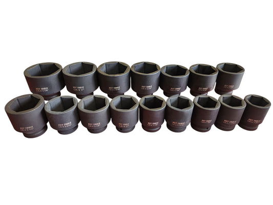 16-Piece 1" Drive SAE Jumbo Deep Impact Socket Set (1-5/8" to 3-1/8")