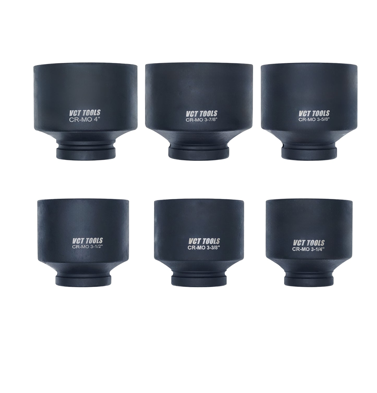6‑Piece 1" Drive Jumbo SAE Deep Impact Socket Set (3‑1/4" to 4")