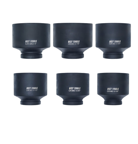 6‑Piece 1" Drive Jumbo SAE Deep Impact Socket Set (3‑1/4" to 4")