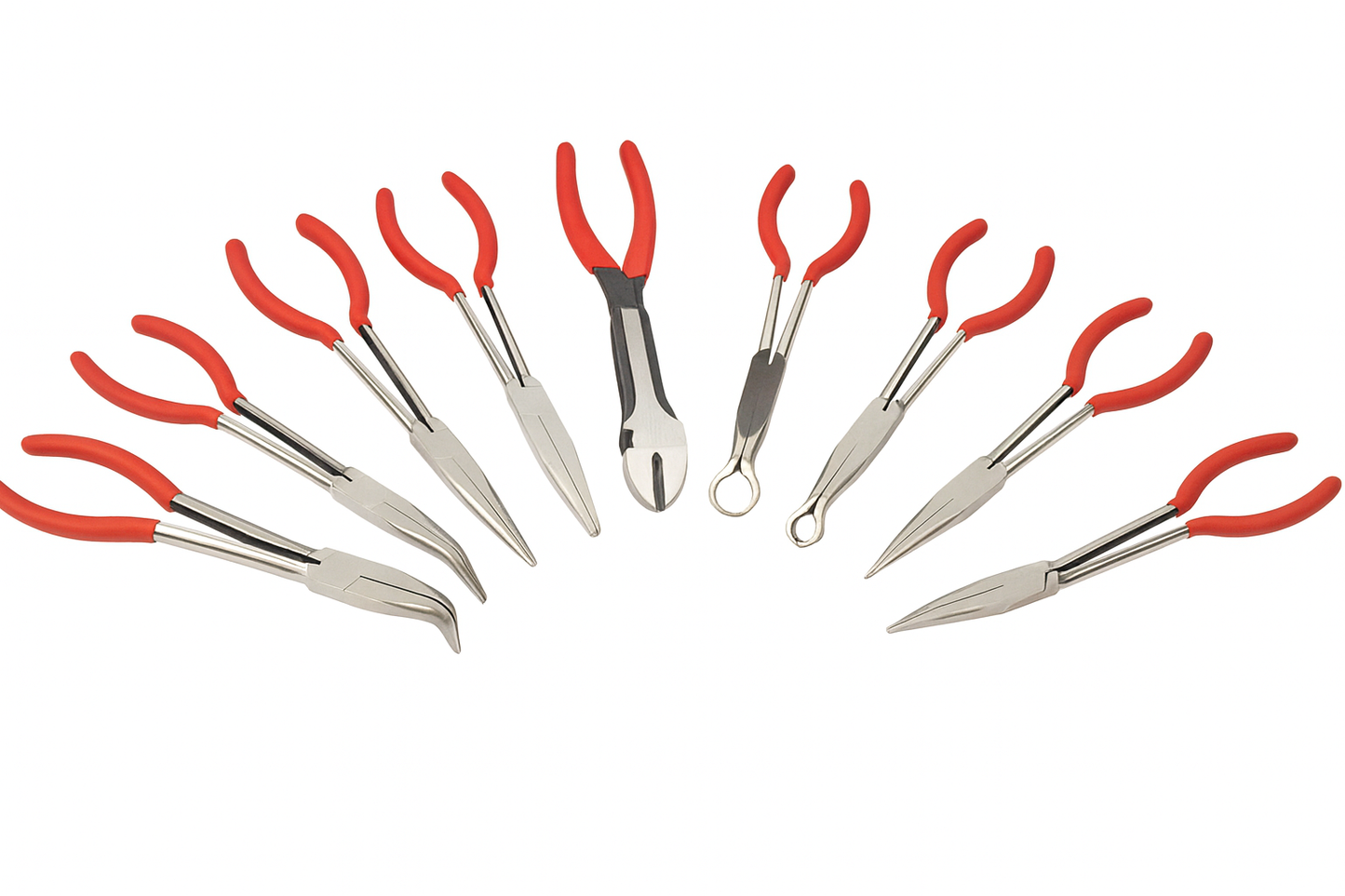 9pc Long Reach Plier 11" inch Mechanics Electricians Craft & Hobby Tool Set