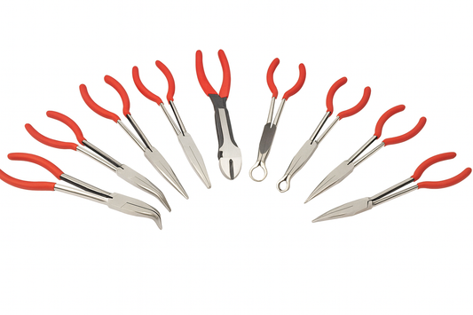 9pc Long Reach Plier 11" inch Mechanics Electricians Craft & Hobby Tool Set